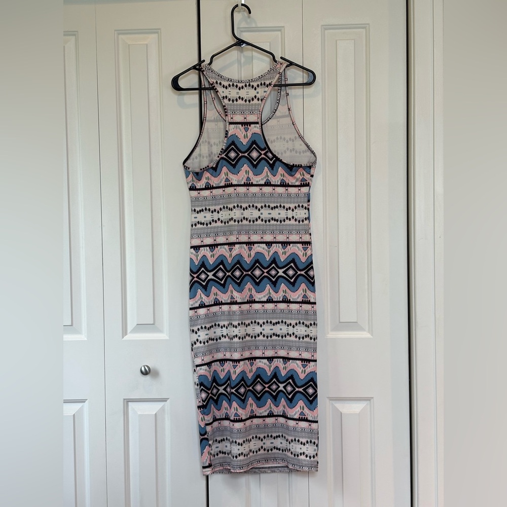 SHEIN Blue and Pink Sheath Midi Dress - Size Small - Picture 2 of 10